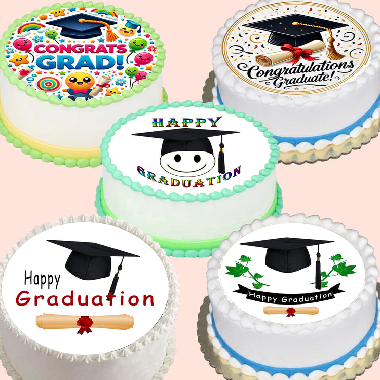 Graduation Edible Image Sheet Cake Topper Designs