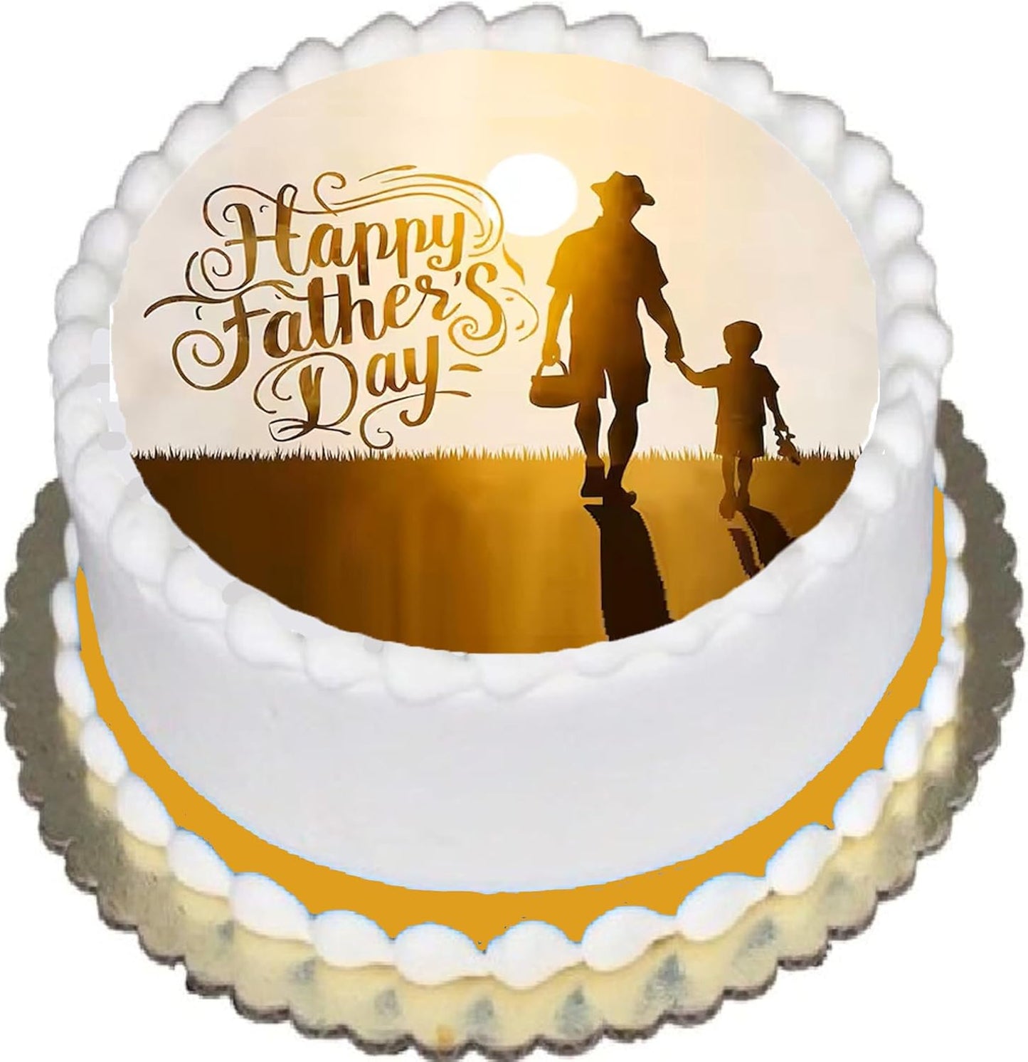 Fathers Day Father and Son Edible Image Sheet Cake Topper - Precut Easy To Use