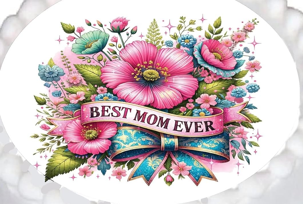 Happy Mothers Day Best Mom Edible Image Sheet Cake Topper - Precut Easy To Use