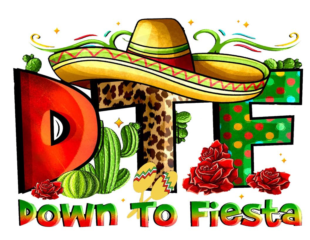 Cinco De Mayo DTF Edible Image Sheet Cake Topper - Precut Easy To Use