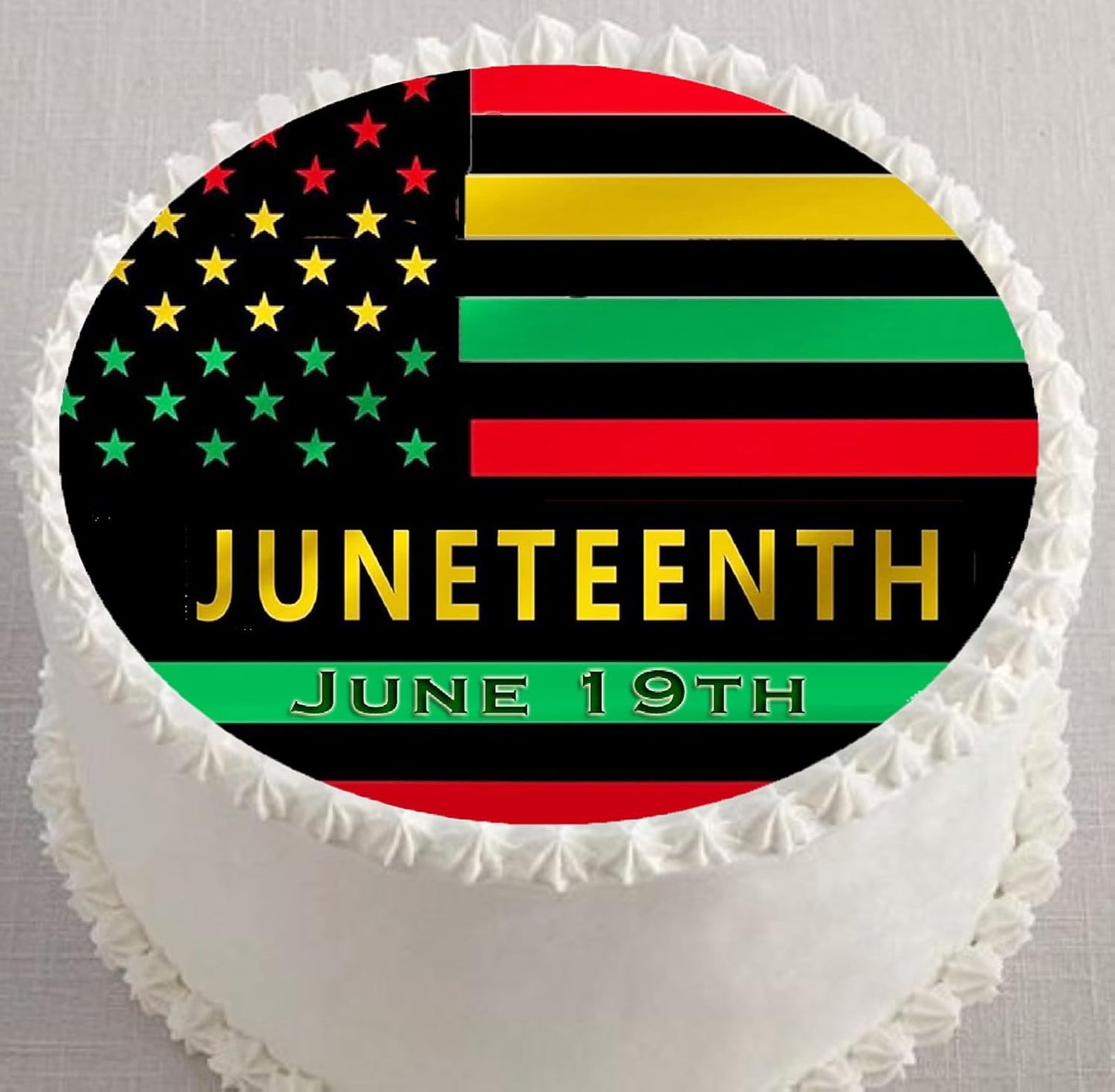Juneteenth Pride flag Edible Image Sheet Cake Topper - Precut Easy To Use