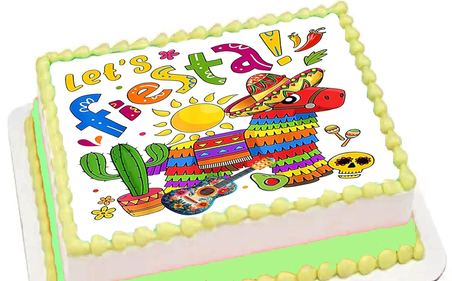 Cinco De Mayo Lets Fiesta Edible Image Sheet Cake Topper - Precut Easy To Use