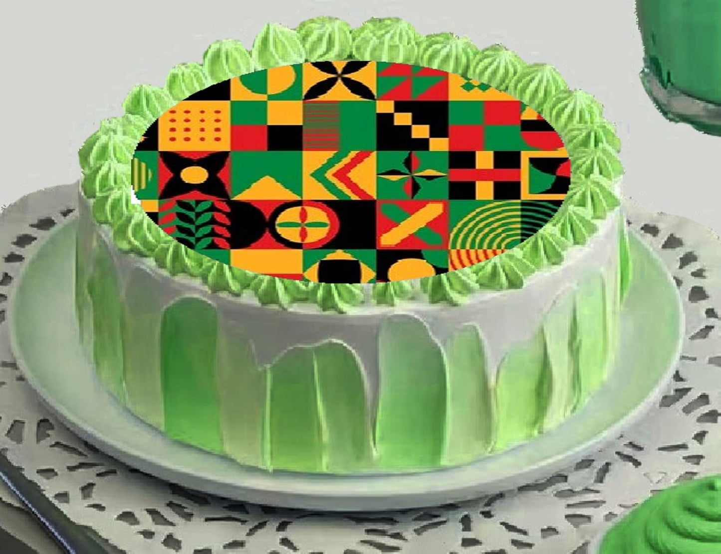 Juneteenth Bold and Beautiful Edible Image Sheet Cake Topper - Precut Easy To Use