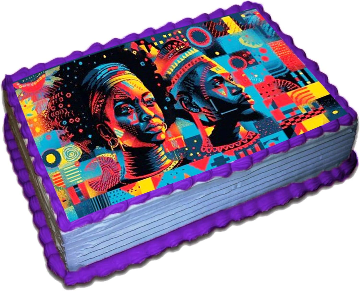 Juneteenth Strong and powerful Edible Image Sheet Cake Topper - Precut Easy To Use