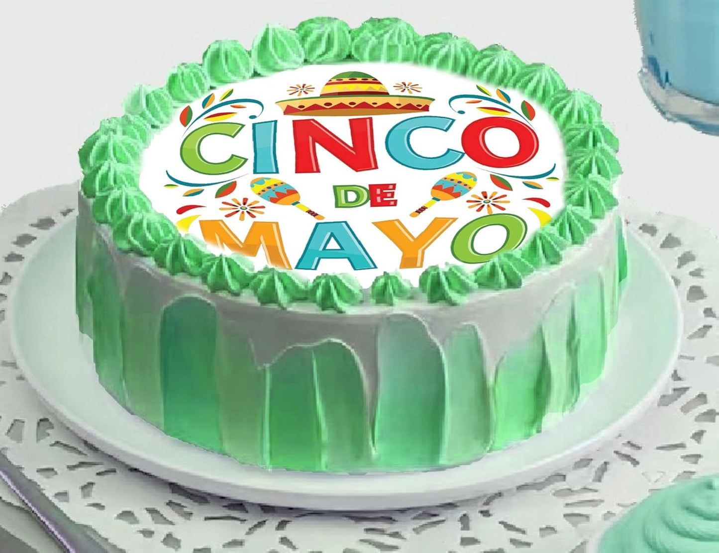 Cinco De Mayo Edible Image Sheet Cake Topper - Precut Easy To Use