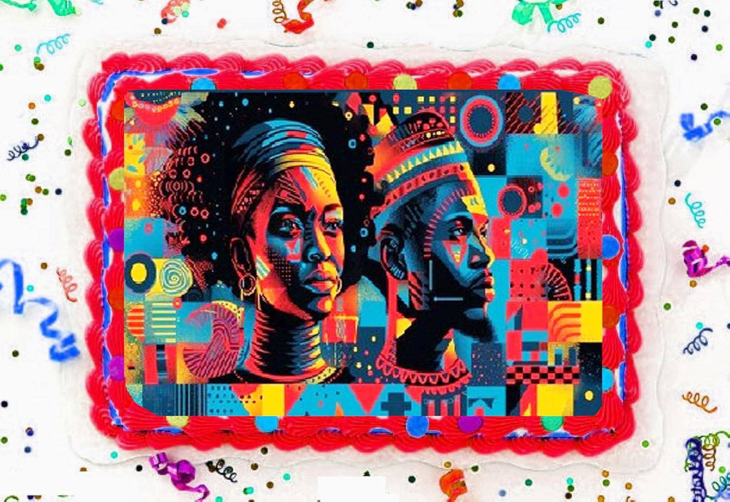 Juneteenth Strong and powerful Edible Image Sheet Cake Topper - Precut Easy To Use