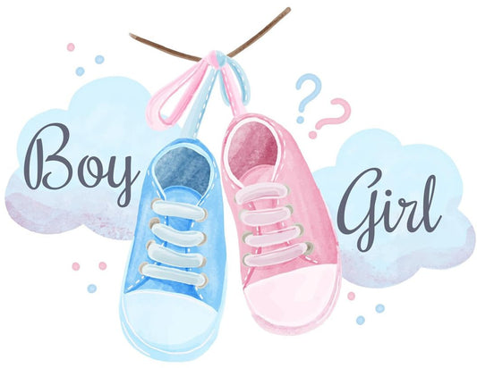 Baby Shoes Baby Shower Gender Reveal - Edible Images Cake Topper Sheet