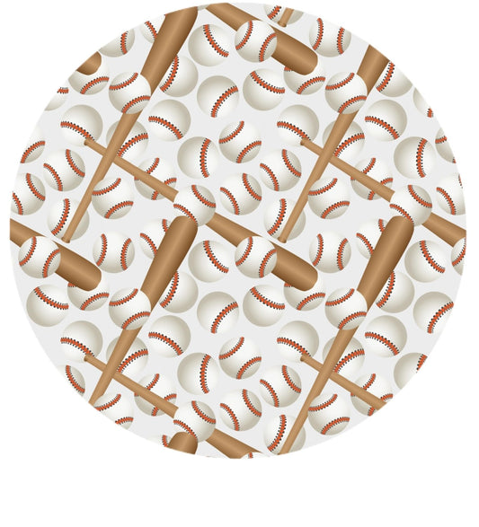 Custom Edible Cake Topper – Baseball Game Design – Pre-cut 8" Round Icing Sheet – RA Pape