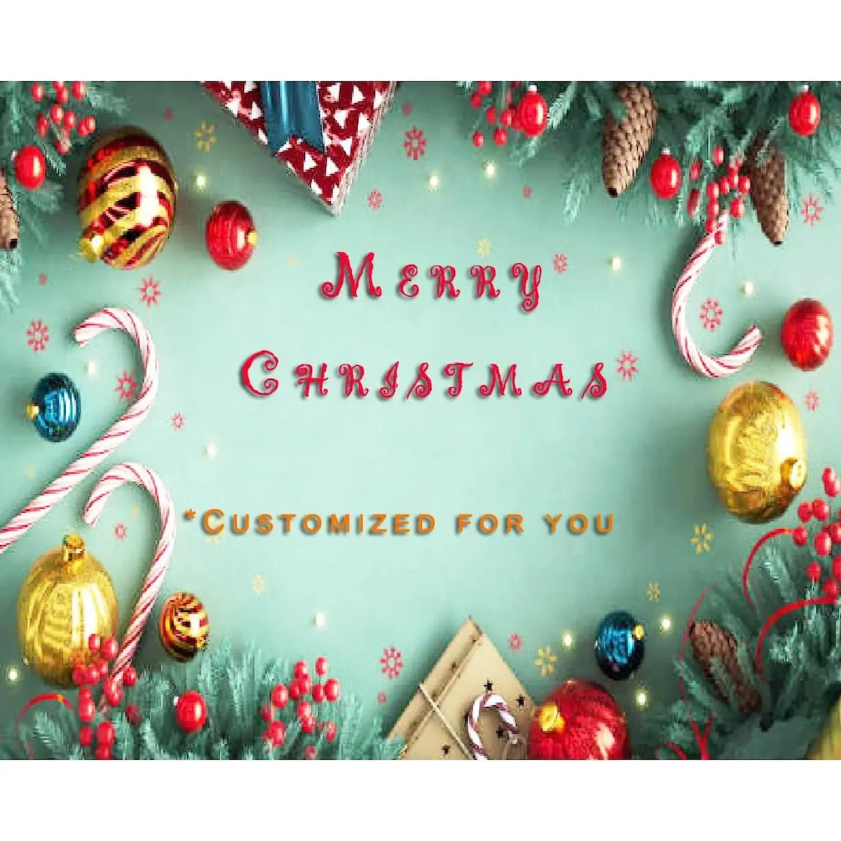 Christmas Celebration edible icing sheet cake topper design.