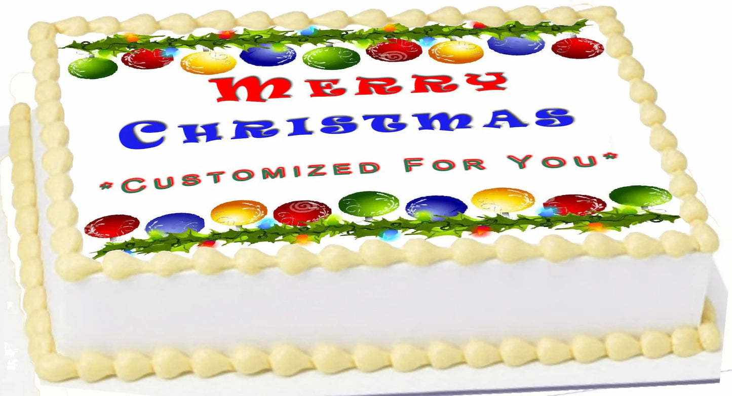 Edible Icing Image Christmas cake Topper with Christmas Party-themed decoration