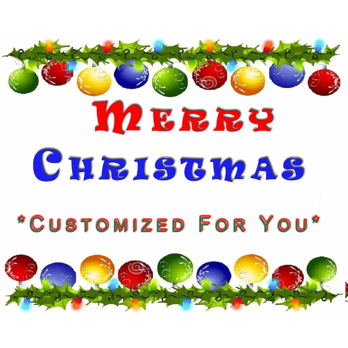 Christmas Party edible icing sheet cake topper design.