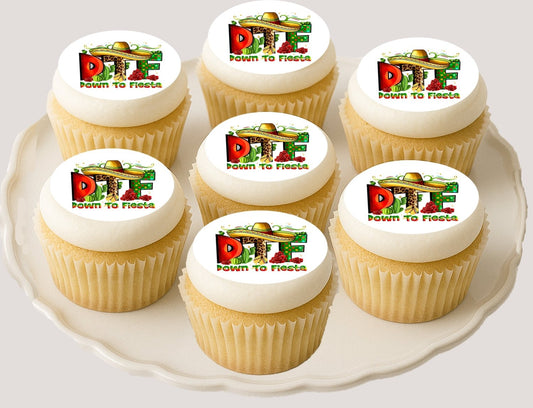 Custom Edible Cake Topper – Cinco De Mayo DTF Design – Icing Sheet Cookie & Cupcake Images –20 Pre-cut 2” Round– RA Pape
