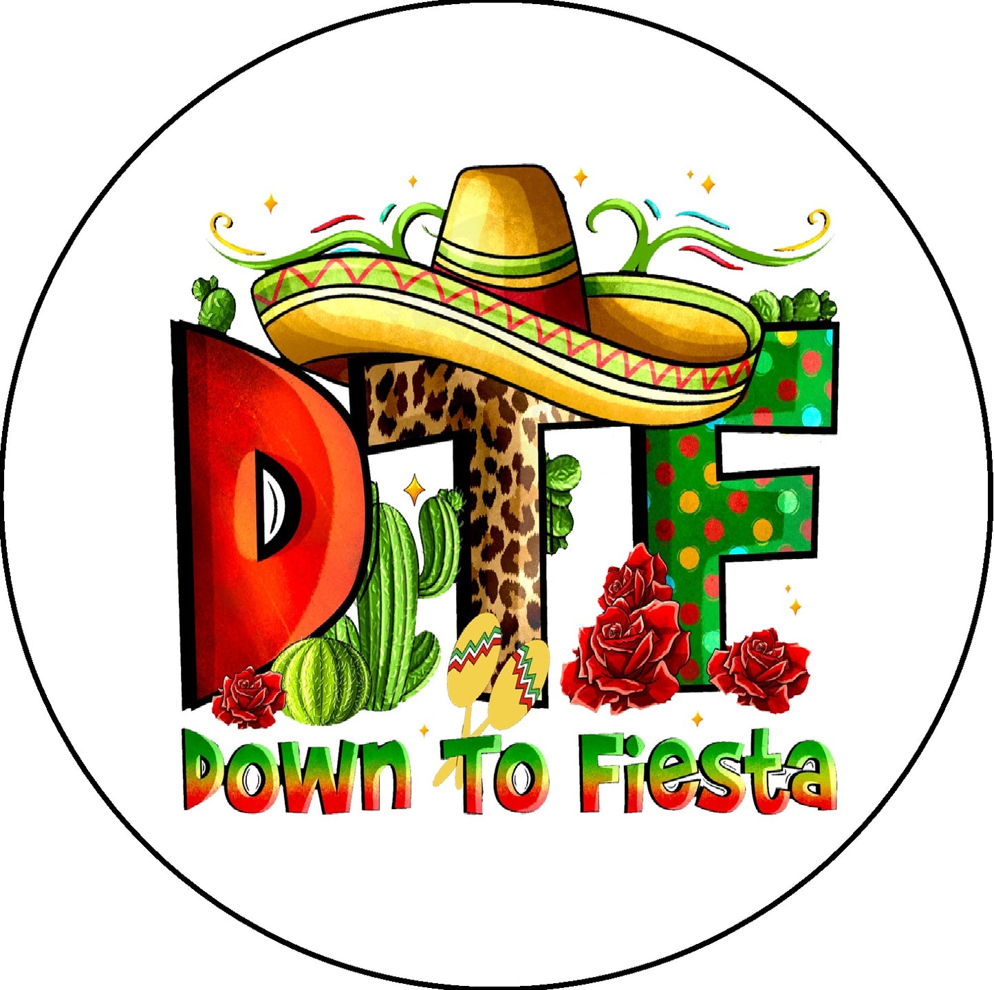 Cinco De Mayo DTF Edible Image Cake Topper - Precut