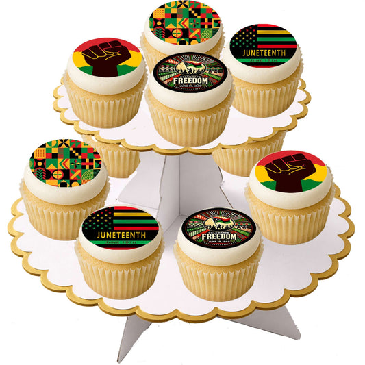 Custom Edible Cookie & Cupcake Topper Juneteenth Mixed Set 20 - 2” Precut Icing Sheet - RA Pape
easy to usre