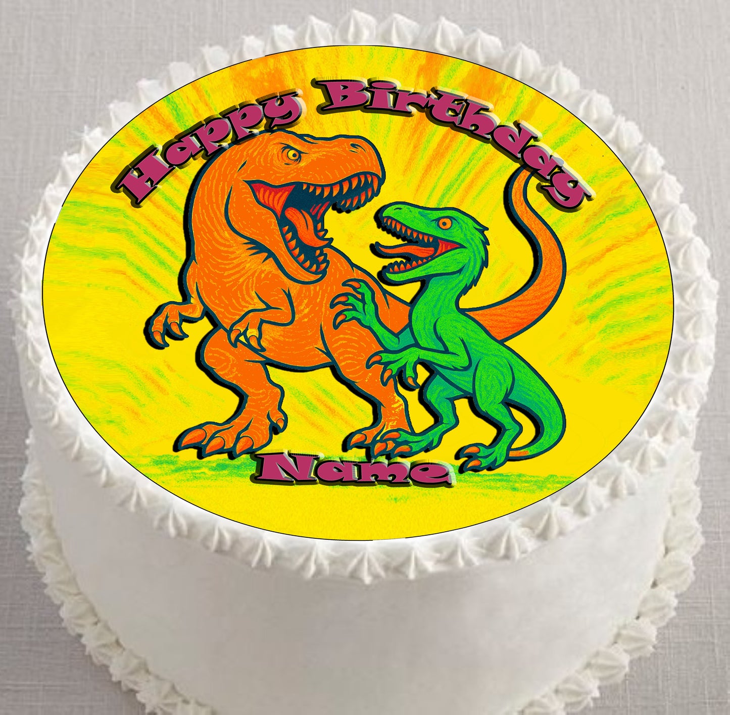 Dinosaur Jurassic Birthday Edible Image Cake Topper – Precut 8" Icing Sheet – RA Pape Easy to use