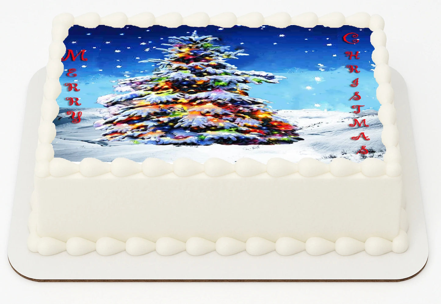 Edible Icing Images Christmas Tree cake topper