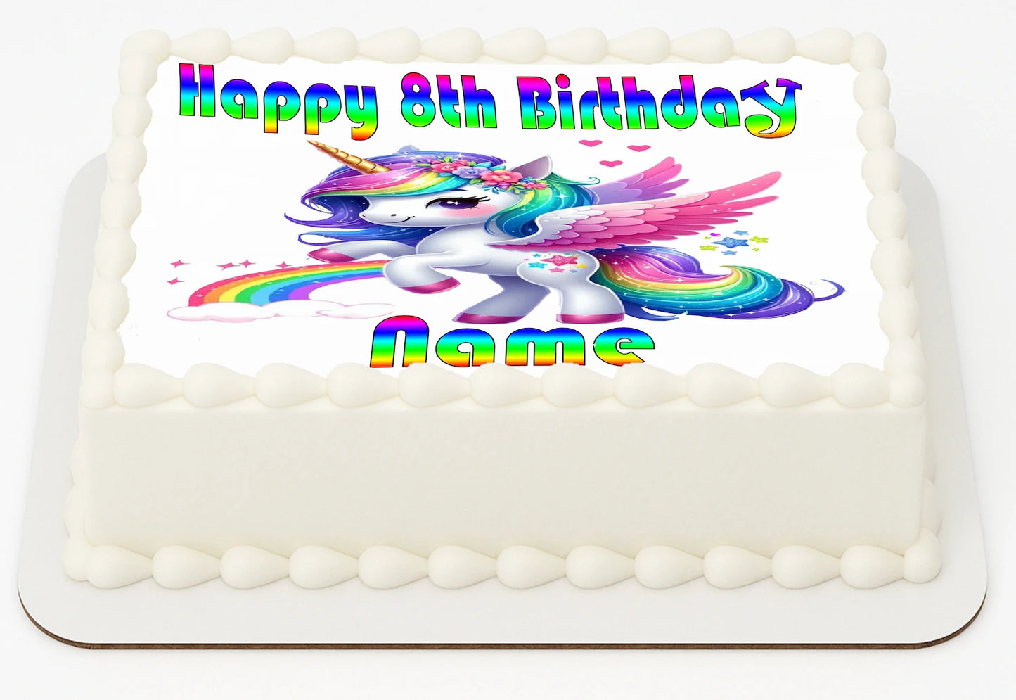 Edible Icing Images Personalized birthday cake topper with Unicorn design