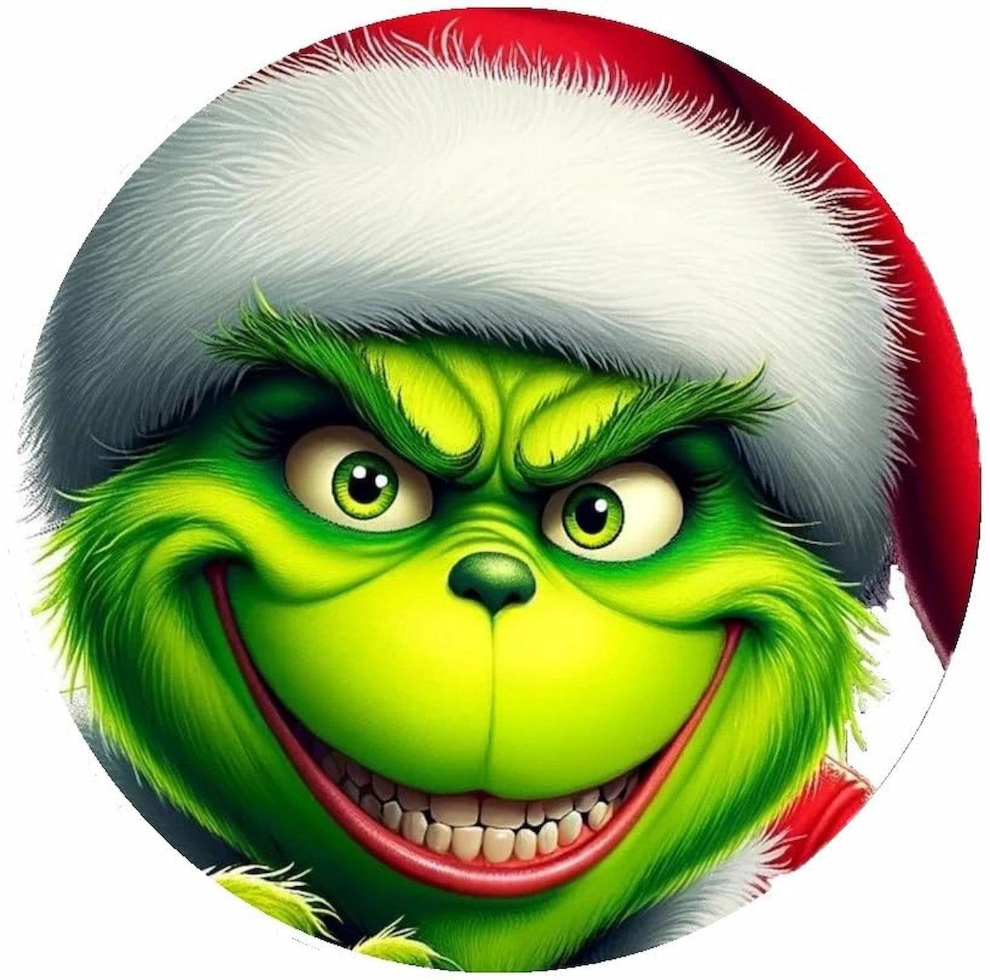 Edible Icing Images Christmas cake topper with Christmas Fun Grinch Face Design