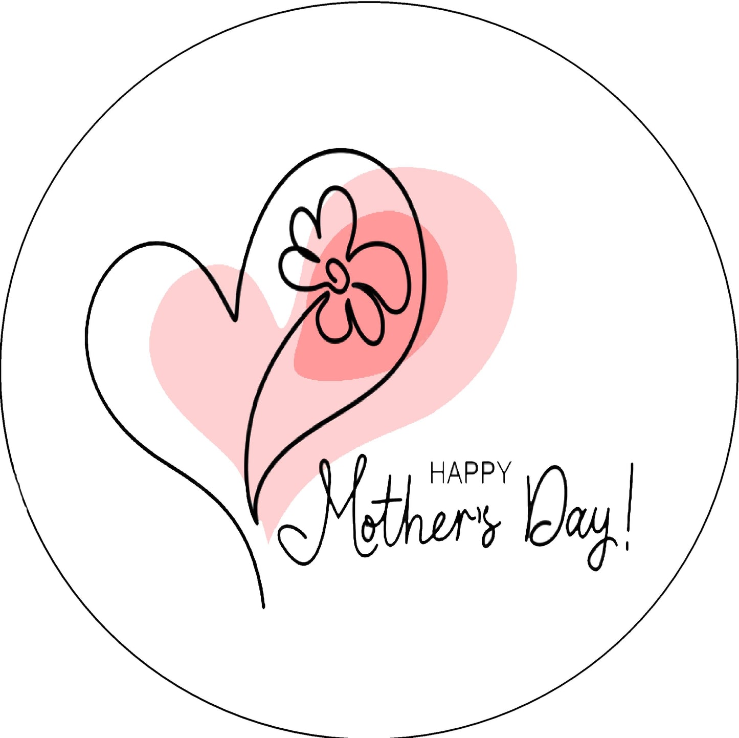 Mothers Day Heart Edible Image Cake Topper Precut