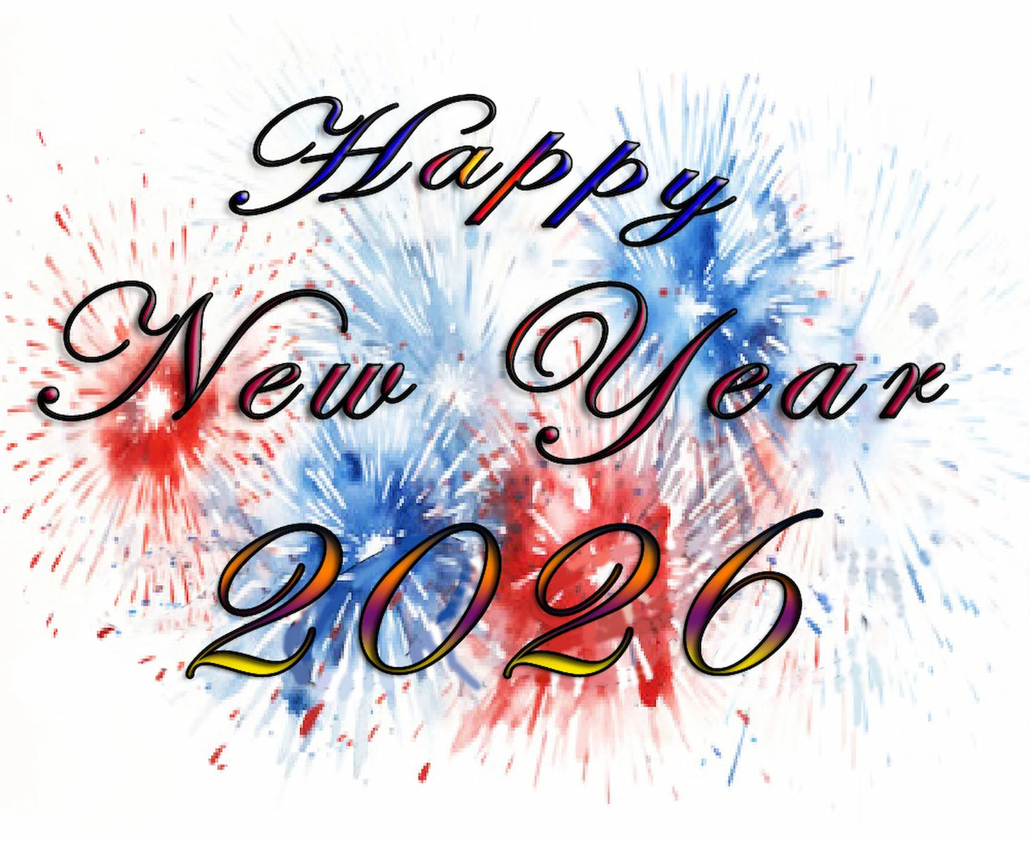 Edible Icing Images Sheet Cake Topper with New Year Red White Blue Firecracker Design