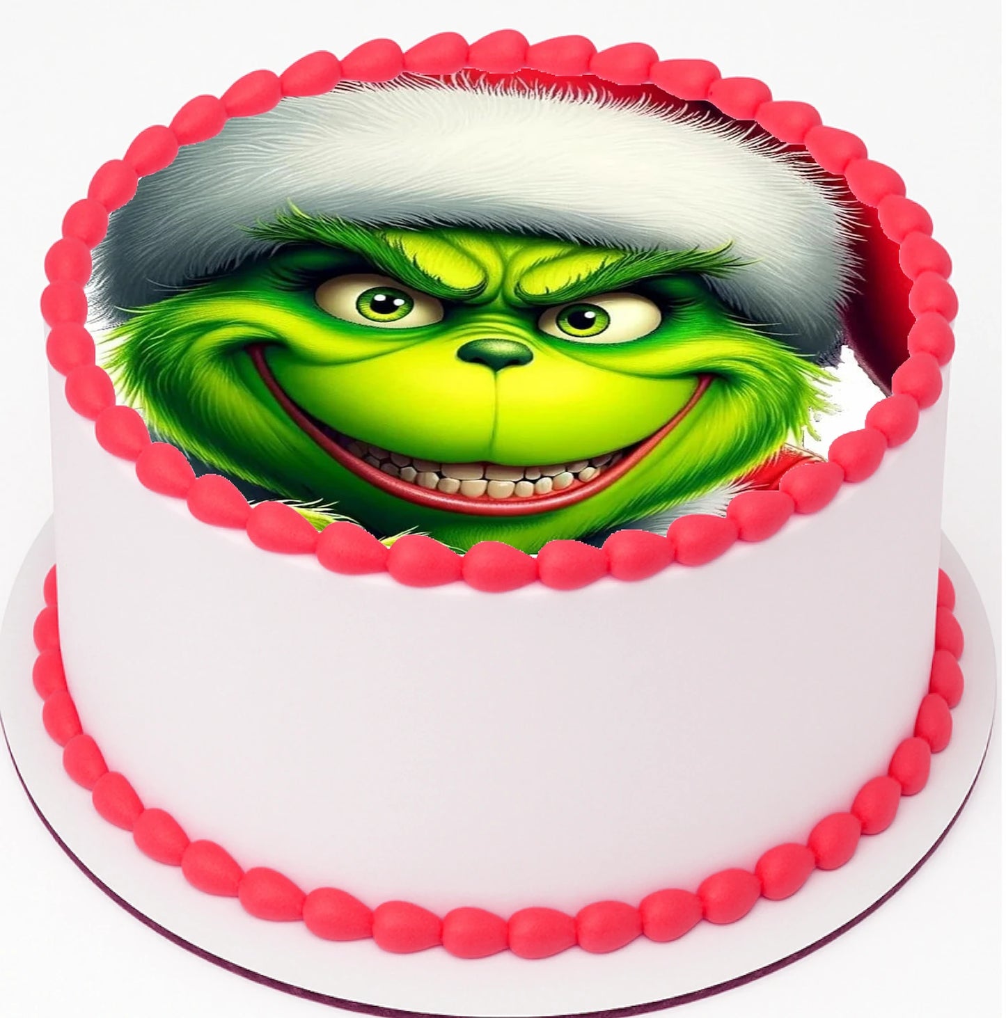Edible Icing Images Cake Topper Christmas Fun Grinch Face-themed.