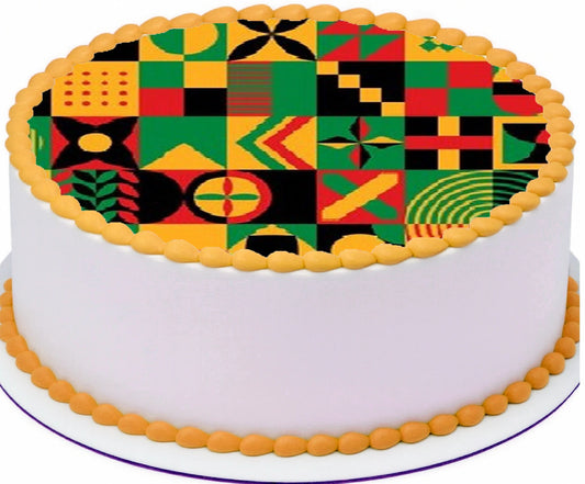 Juneteenth Bold and Beautiful Edible Image Cake Topper Easy to apply