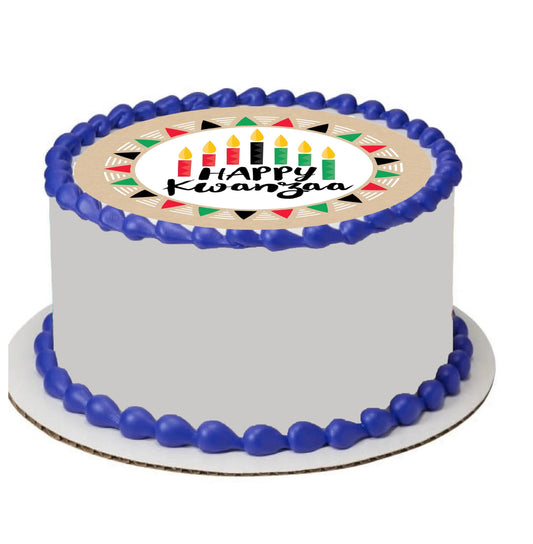 Kwanzaa Edible Image Cake Topper Easy to Apply