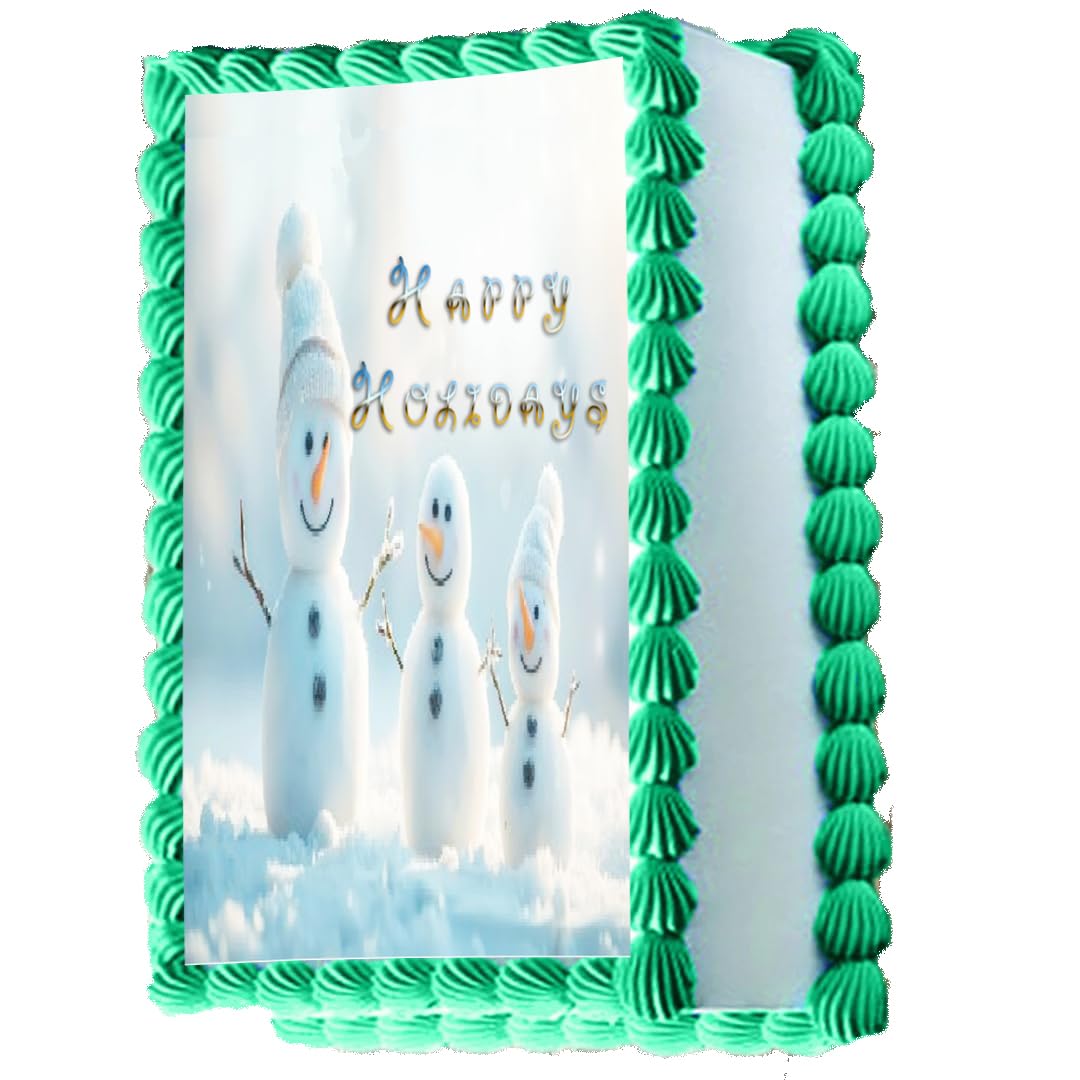 Edible Icing Images Sheet Cake Topper Christmas Snowmen-themed.