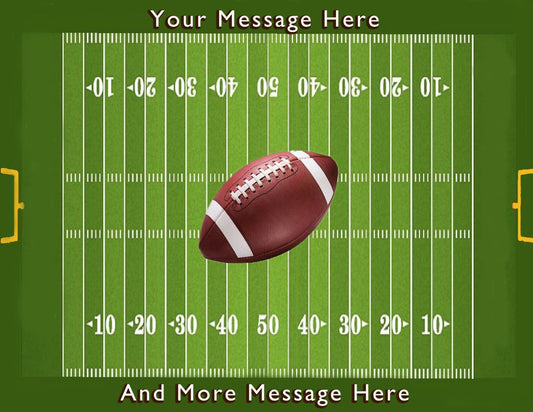 Custom Edible Cake Topper – Football Field Design – 1/4 Sheet Cake (9x13) – Precut Icing Sheet – RA Pape