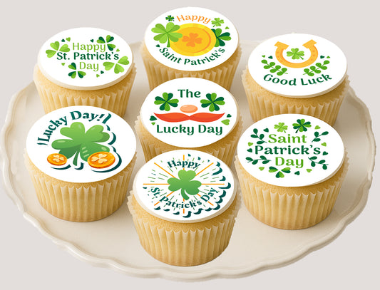 Get your Irish on With Happy St Paddy Day Edible Image Cookie & Cupcake Toppers – Precut 2” Round