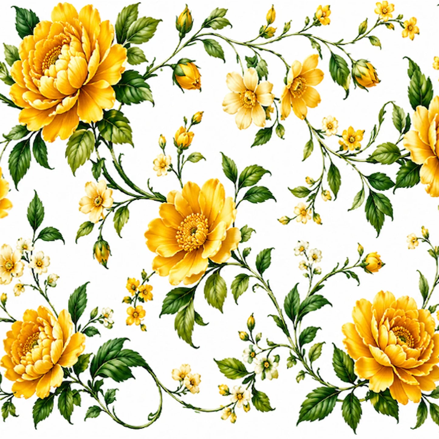 A close up Look of the Golden Garden Wedding Custom Edible Image Cake Wrap – Seamless Icing Sheet - RA Pape