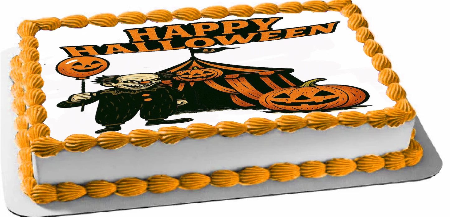 Halloween Scary Carnival Edible Image Sheet Cake Topper