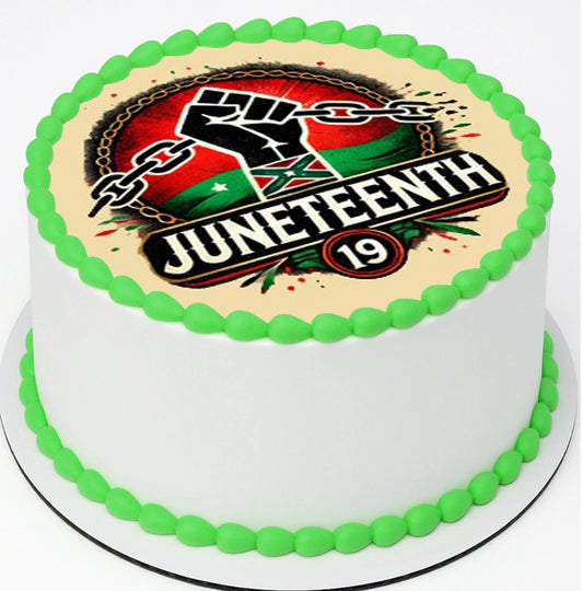 Juneteenth Breaking the Chains Edible Image Cake Topper Easy to Apply