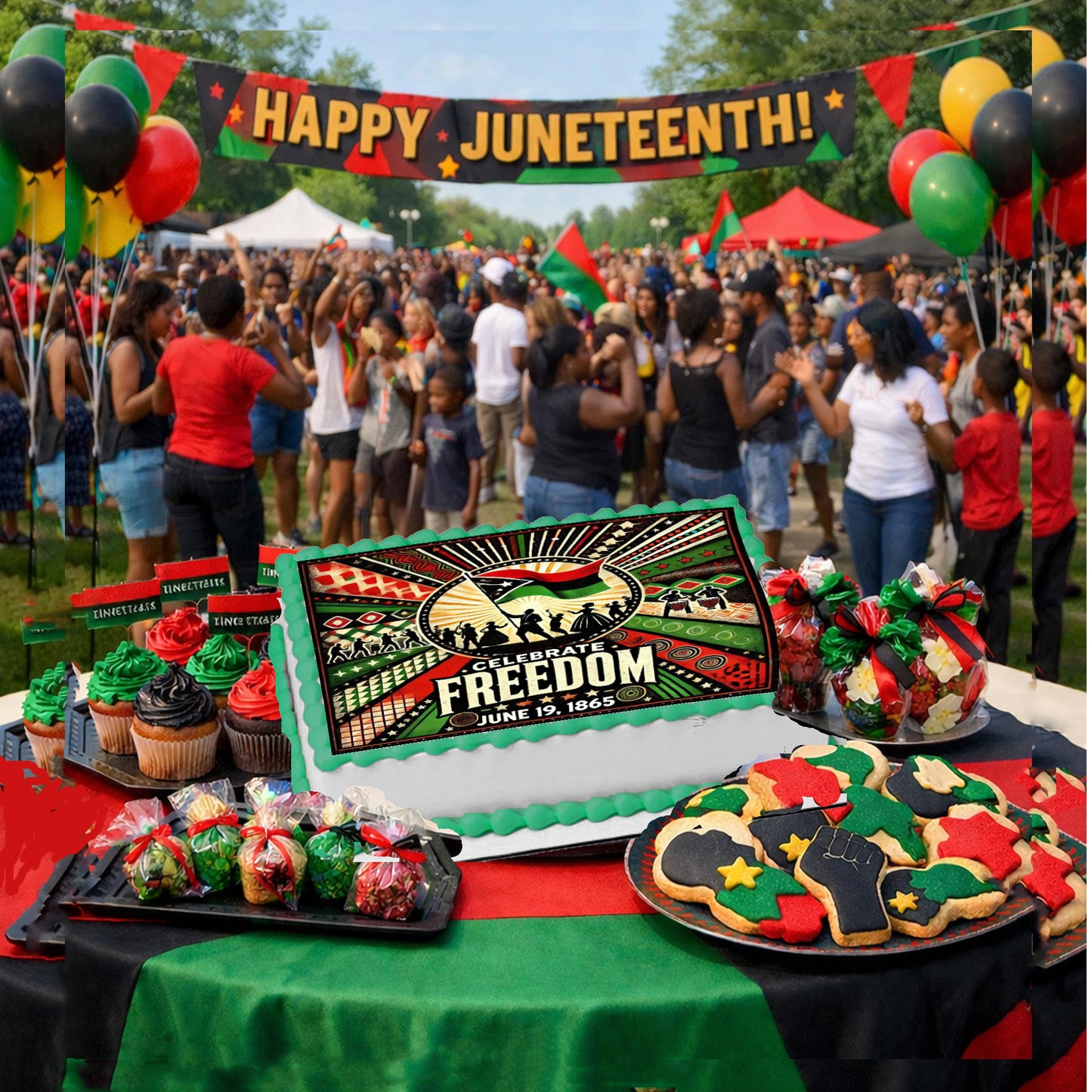 Juneteenth Freedom Celebration Edible Image