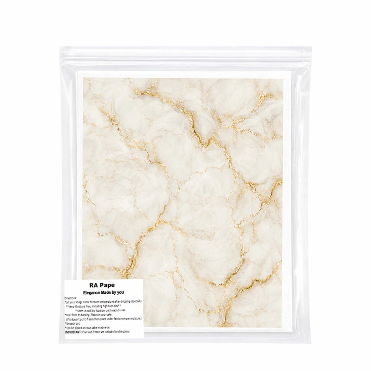 Molten Gold Marble Wedding Custom Edible Image Cake Wrap – Seamless Icing Sheet
