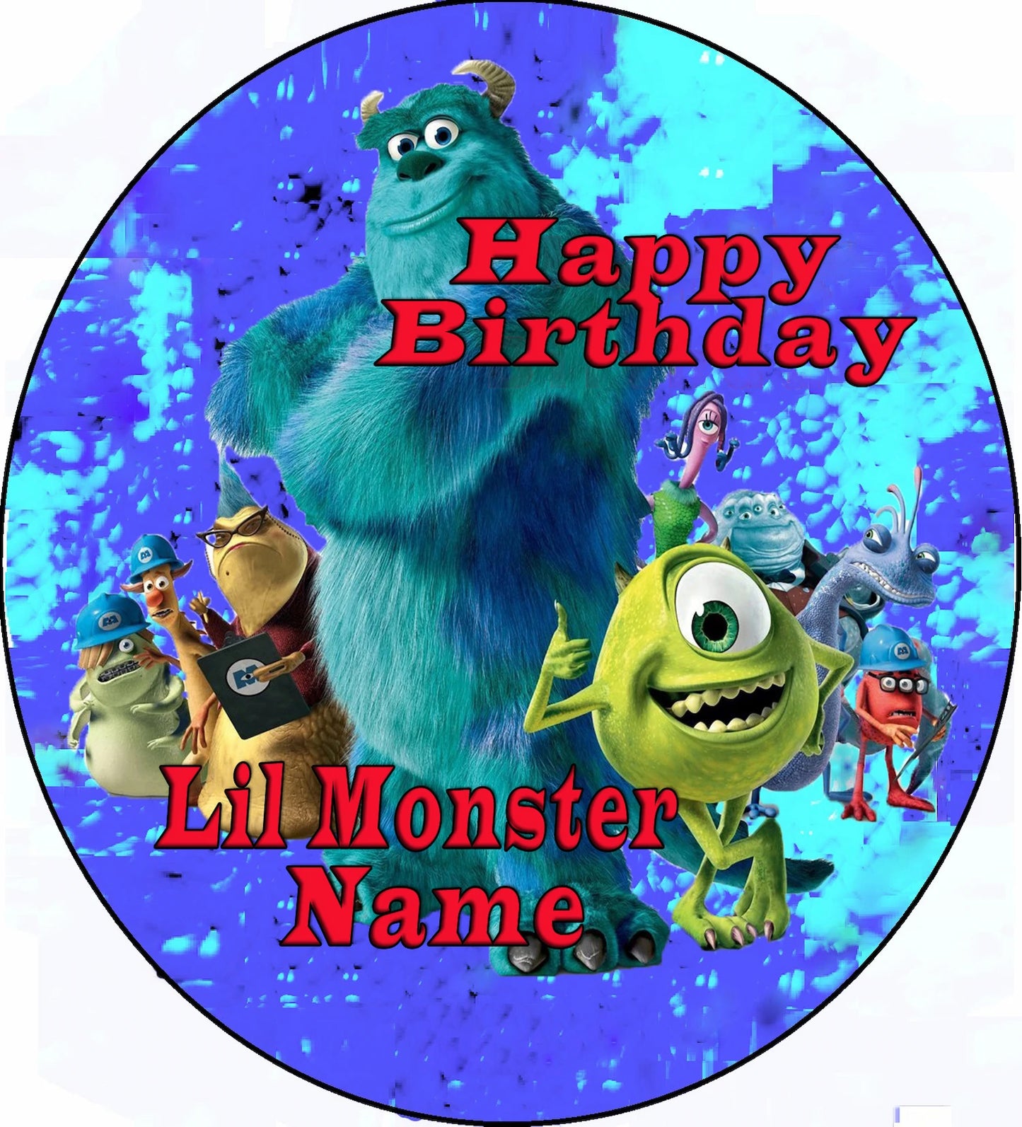 Monsters Inc party mode for your Birthday Edible Iciing Image Cake Topper