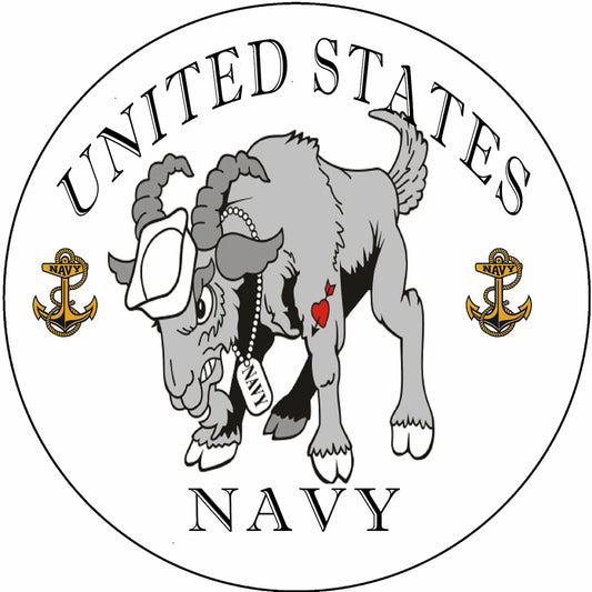Logo of the United States Navy featuring a stylized donkey with a helmet and anchors.