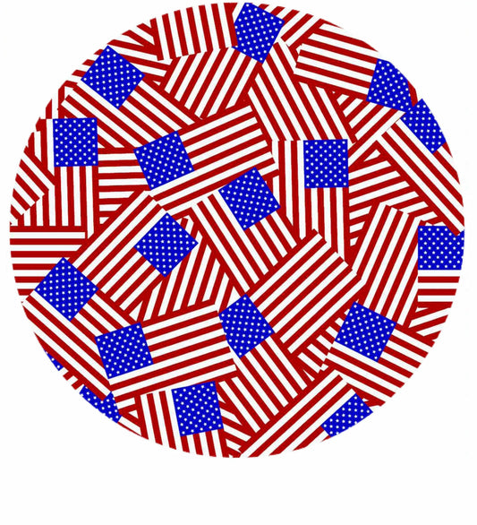 Geometric pattern with red and blue shapes on a white background