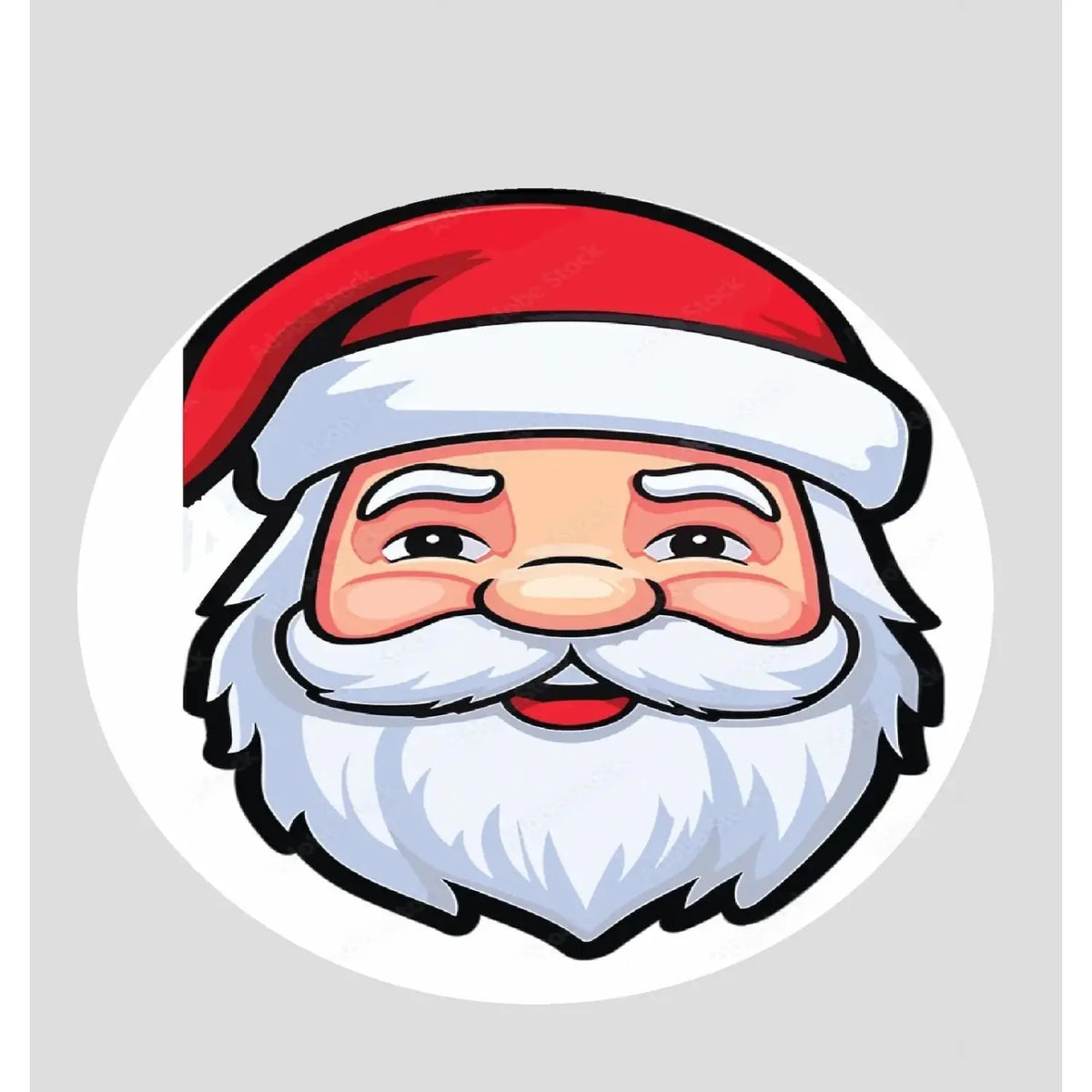 Santa Claus Christmas edible icing round cake topper design.