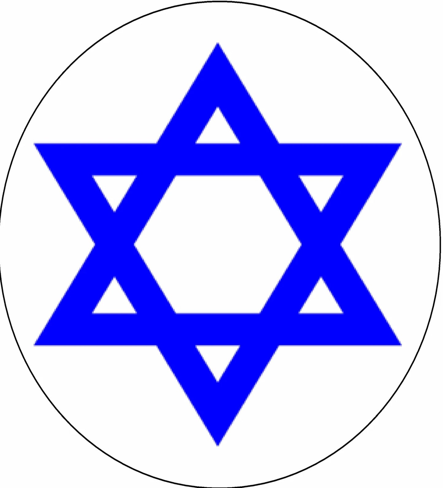 Blue Star of David on a edible icing image