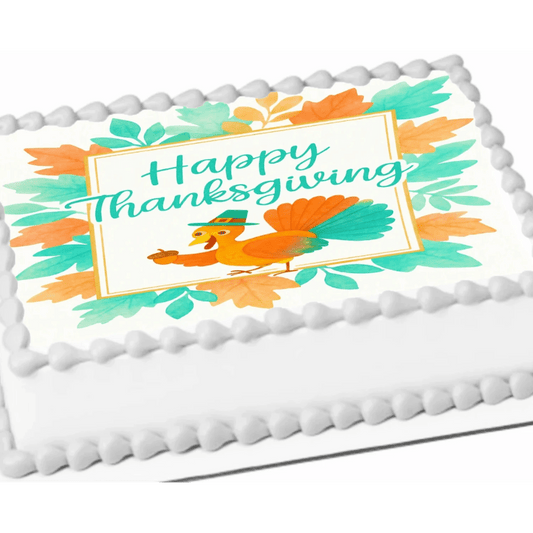 Thanksgiving Edible Image Cake Topper - Color me thankful Design – 1/4 Icing Sheet – RA Pape