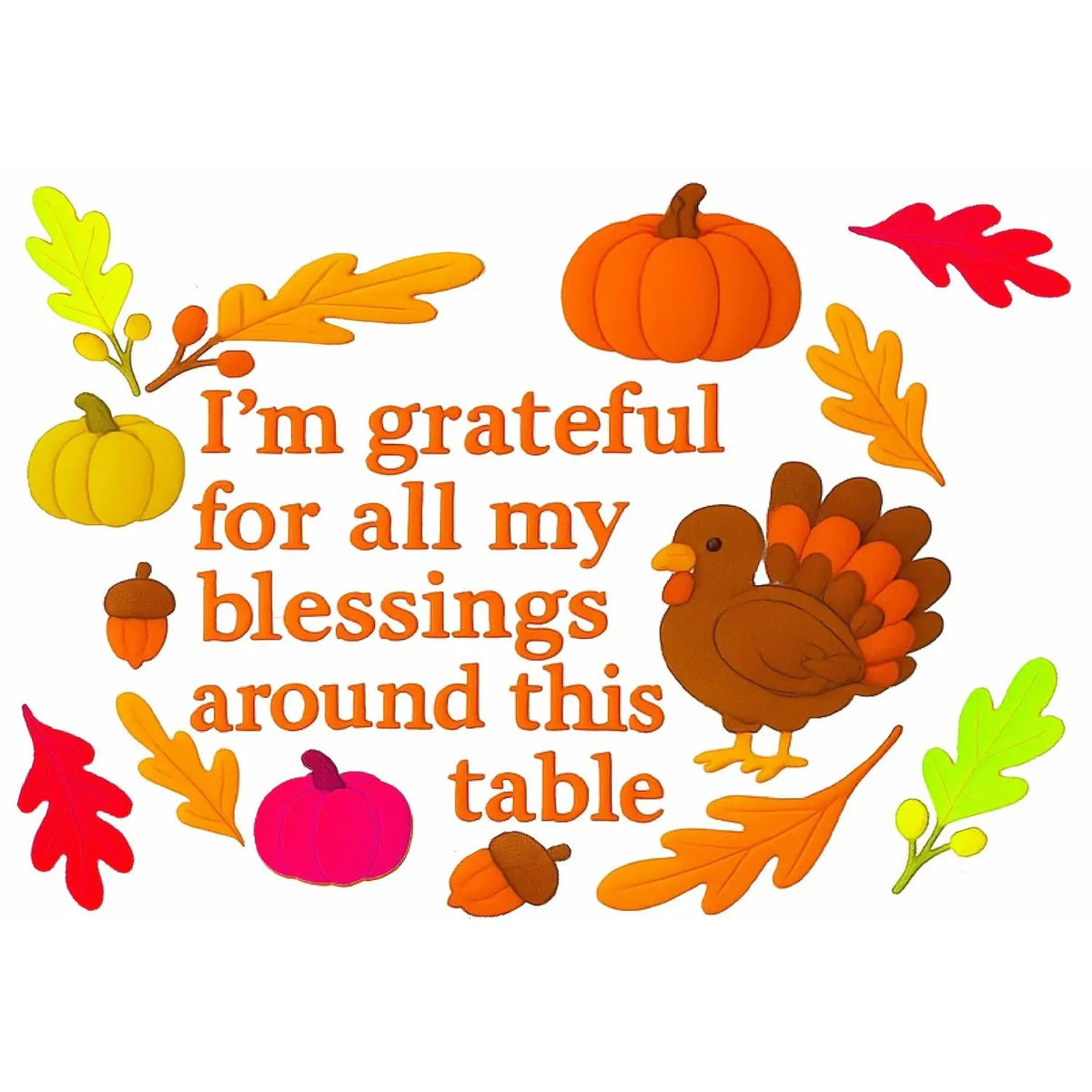 Gathered in Gratitude Thanksgiving edible icing cake topper sheet cake topper design.