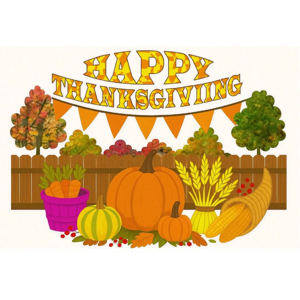 Pumpkin Patch Party Thanksgiving edible icing cake topper sheet cake topper design.
