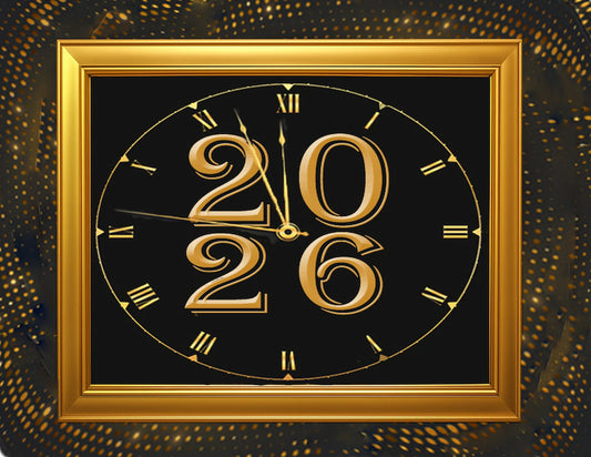 Timeless Gold New Year Edible Image Sheet Cake Topper Easy to Apply