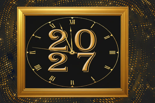 New Year Edible Image Cake Topper – Timeless Gold Design – 1/4 Icing Sheet – RA Pape