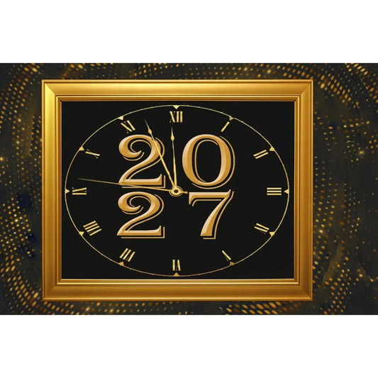 New Year's Edible Icing Sheet Cake Topper – Timeless Gold sheet topper design.