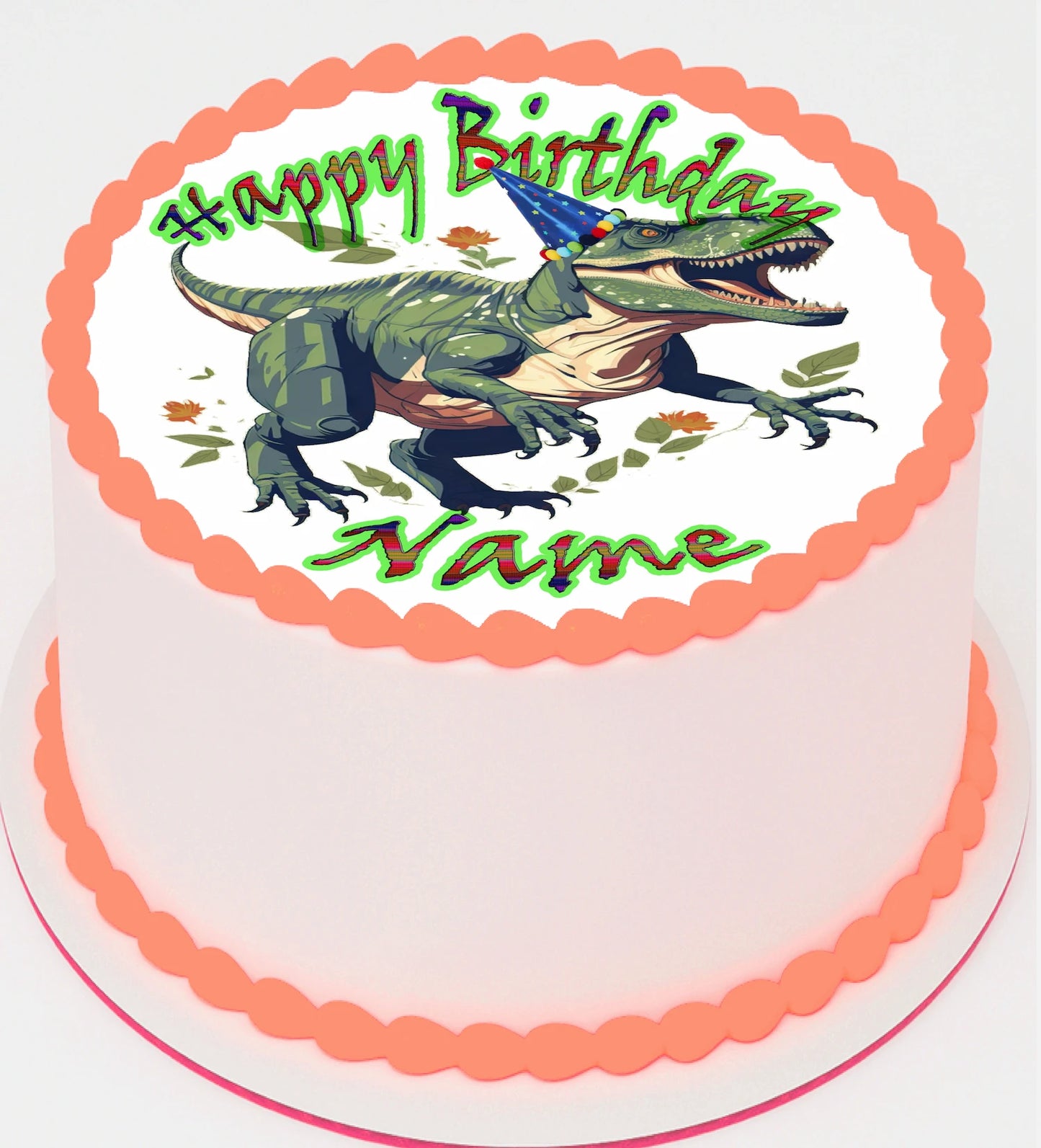 Dinosaur T-Rex-themed birthday Edible Icing Image