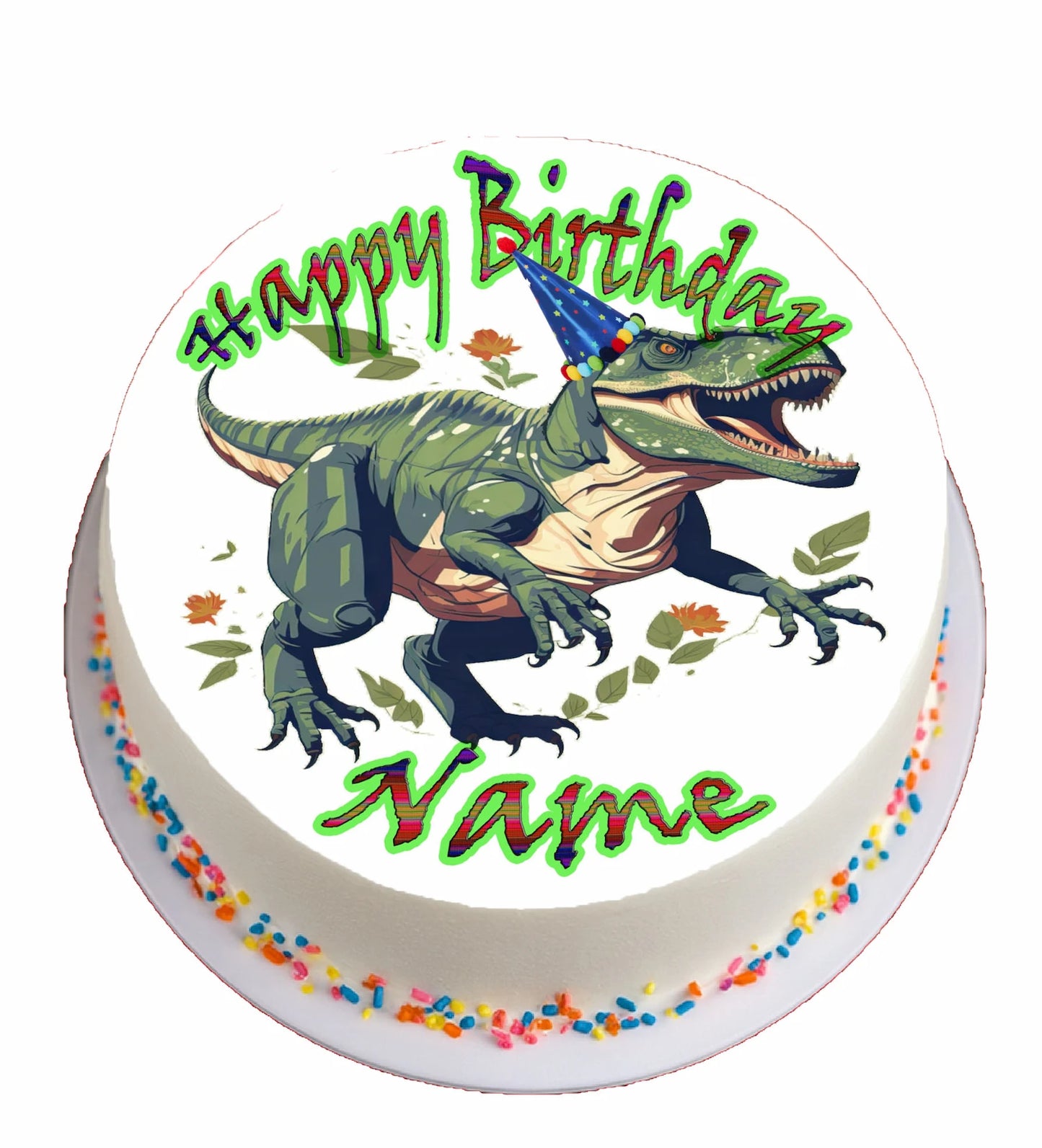 Tyrannosaurus T-Rex Dinosaur Edible Image Cake Topper