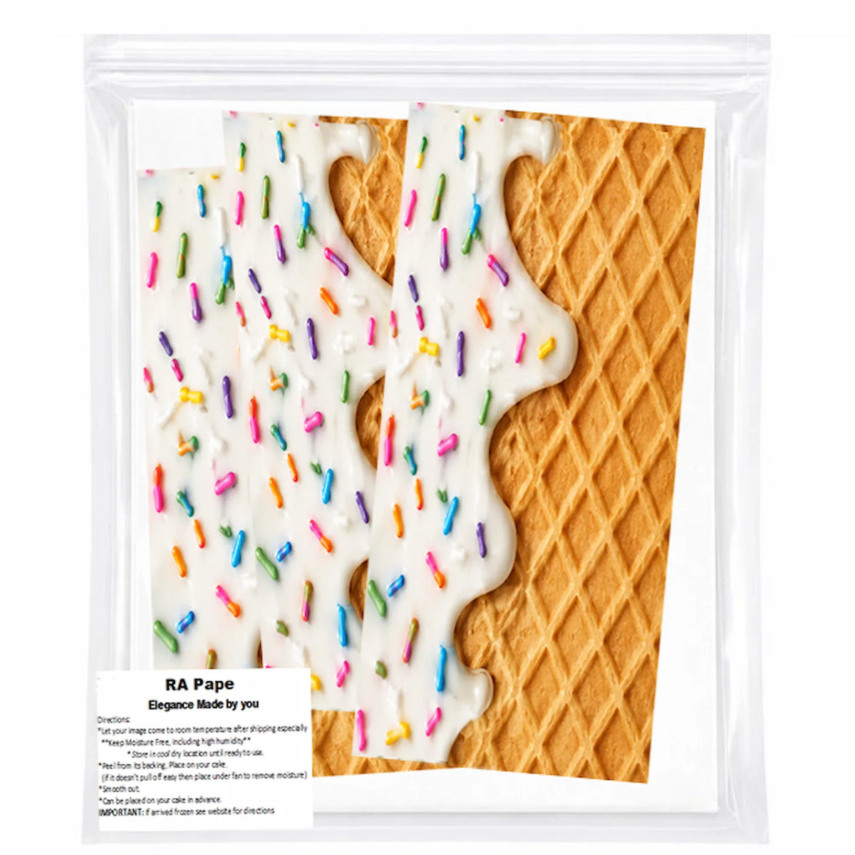 Ice Cream Birthday Seamless Edible Image Cake Wrap - Icing Sheet