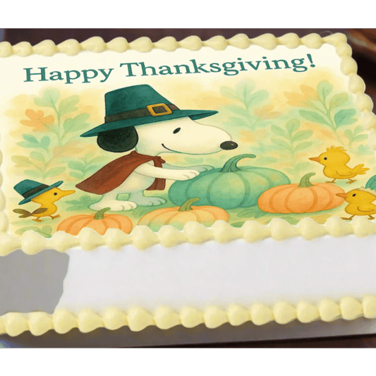Thanksgiving Edible Image Cake Topper – Woodland Pumpkin Patch – 1/4 Sheet Cake Icing Sheet – RA Pape